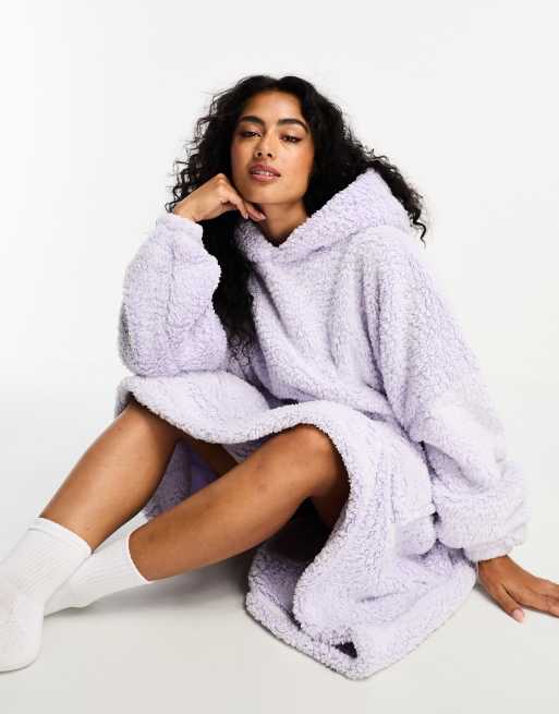 Loungeable cozy snow tipped super soft snuggle hoodie in lilac