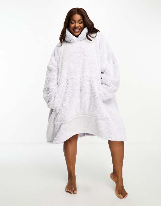 Loungeable Curve cosy snow tipped super soft snuggle hoodie in lilac