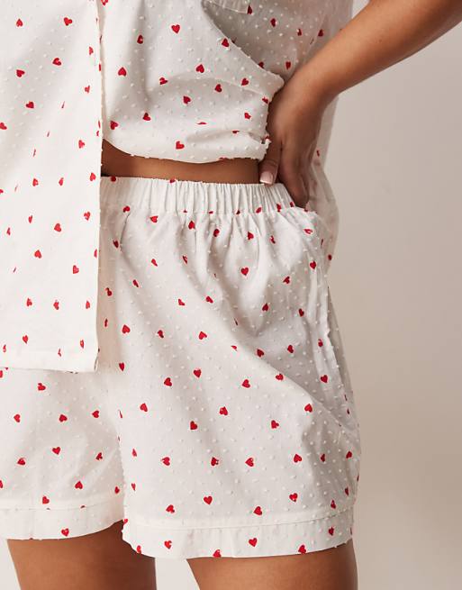 Hearts Print on Off-White PJ Set Hearts Print on Off-White PJ Set
