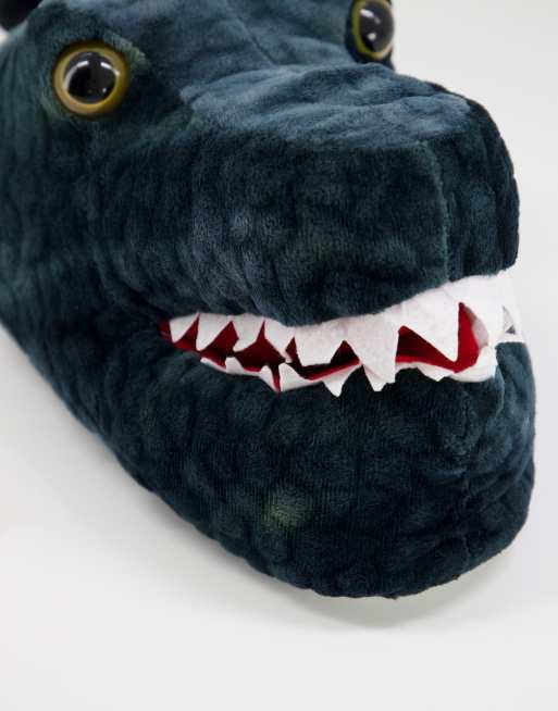 Loungeable UNISEX NOVELTY DINO HEAD - Chaussons - navy/bleu marine