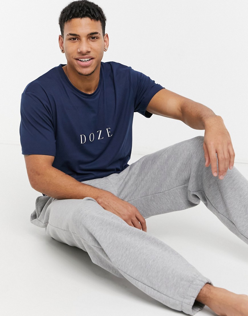 Loungeable Doze Lounge T-shirt In Navy