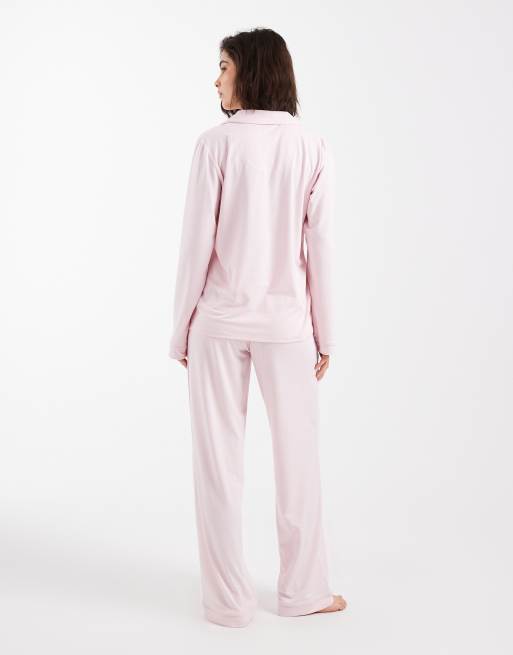 Loungeable - Ensemble de pyjama ample en jersey ultra doux avec col à revers - Rose pâle, 4 de 4