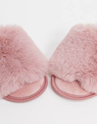 Loungeable fluffy slider slipper in 