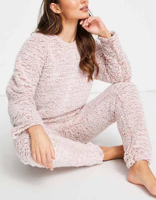 Loungeable - Frosted - Sherpa twosie in roze