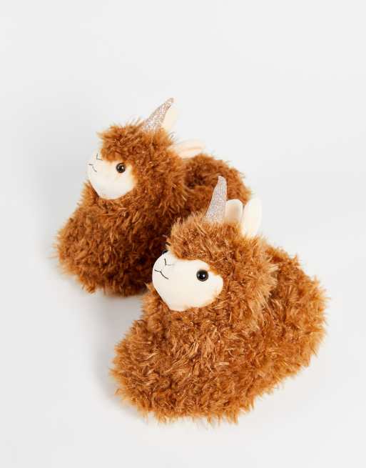 Loungeable – Gulbruna llamacorn-tofflor
