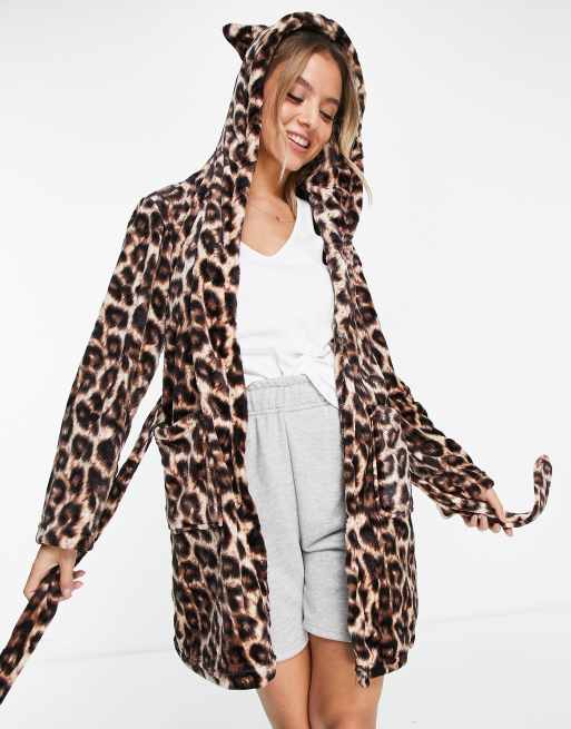 Asos robe leopard sale