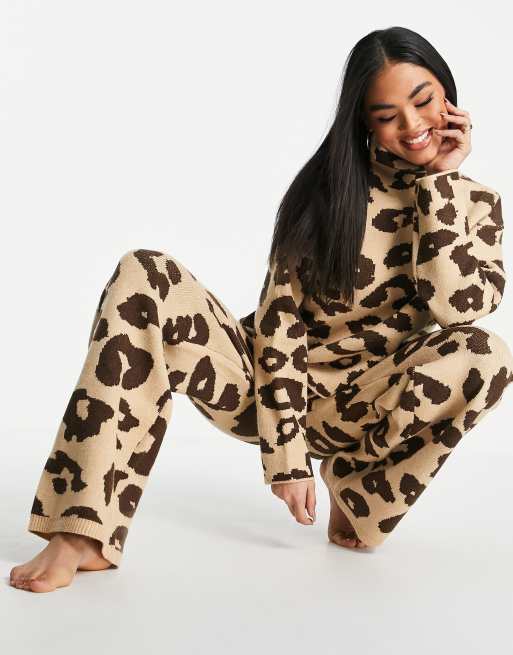 Leopard print loungewear clearance set