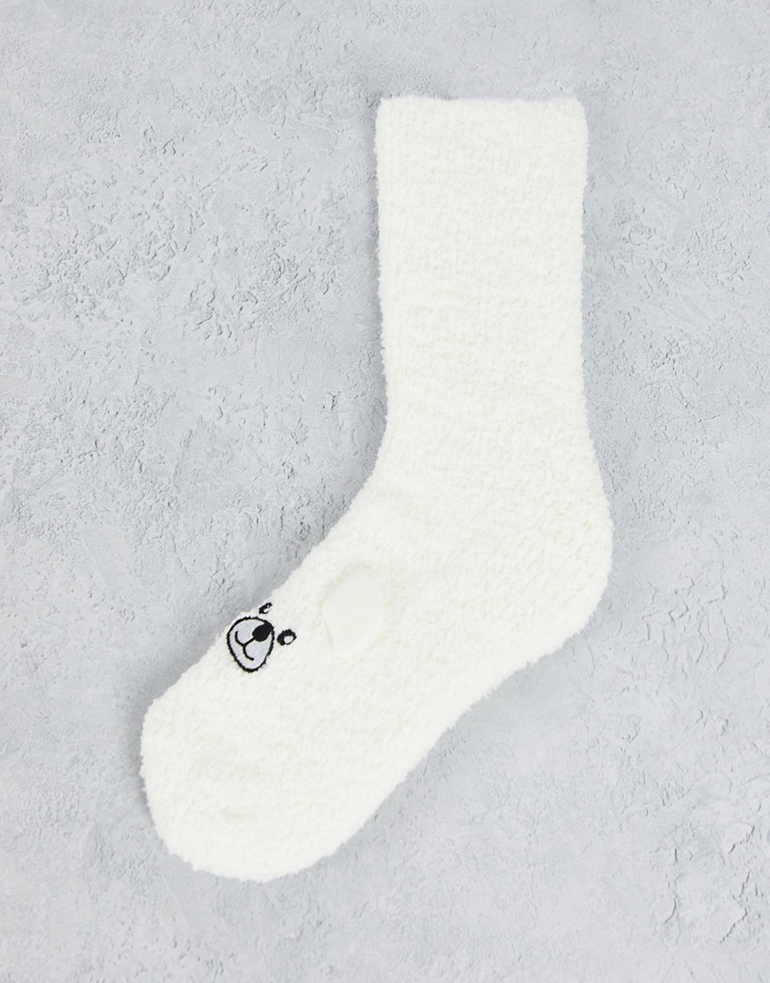 Loungeable - Knusse sokken met ijsberen met oortjes in kerstcadeauverpakking-Wit