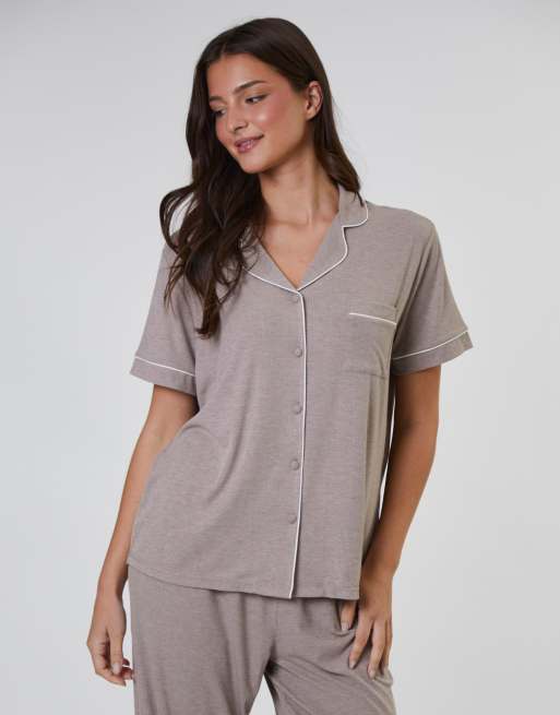 Loungeable - Ladies - Ensemble pyjama côtelé - Avoine, 2 de 4