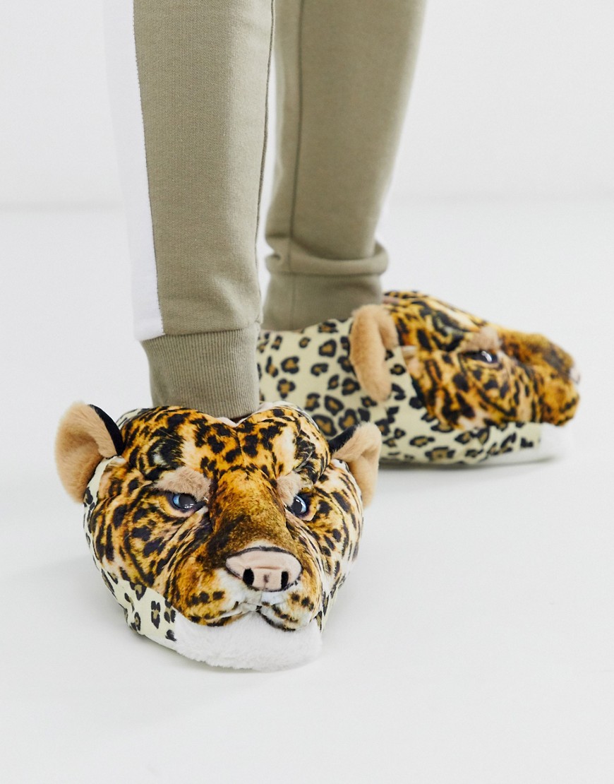 Loungeable leopard slippers-Orange