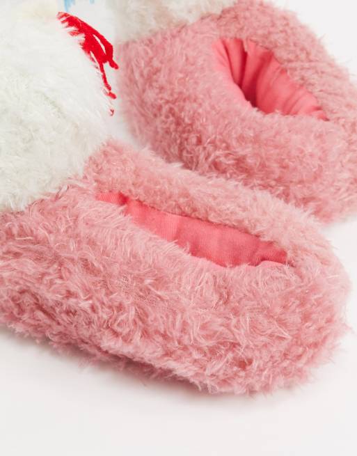 Pink llama slippers hot sale