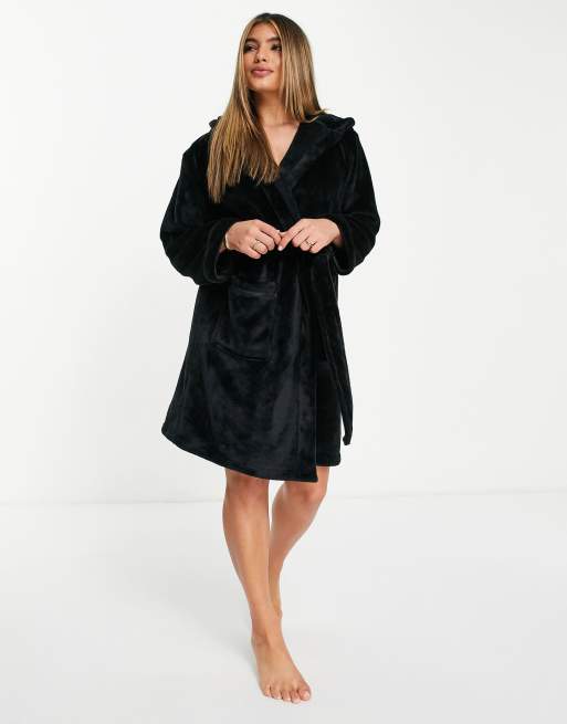 Ladies black dressing clearance gowns