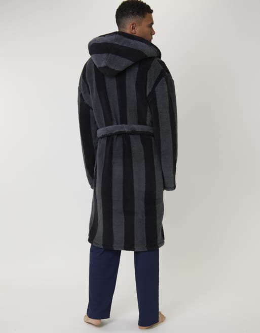 Mens Dressing Dressing Gown Hoody Mens Nylon Hooded Sleeveless Bathrobe  Towelling Dressing Gown
