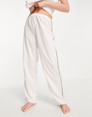 Loungeable satin pyjama mix and match set in cream