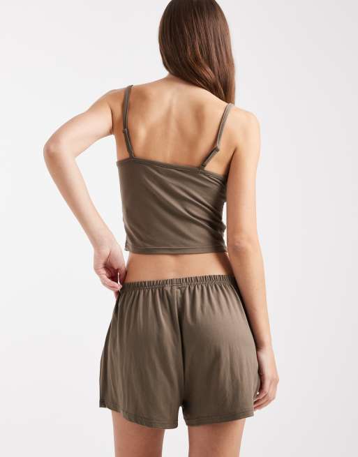 Loungeable - Mix en match - Boxershort van superzachte jersey in donker taupe, 3 van 4