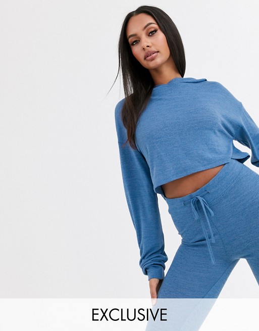Loungeable mix & match cropped lounge hoody
