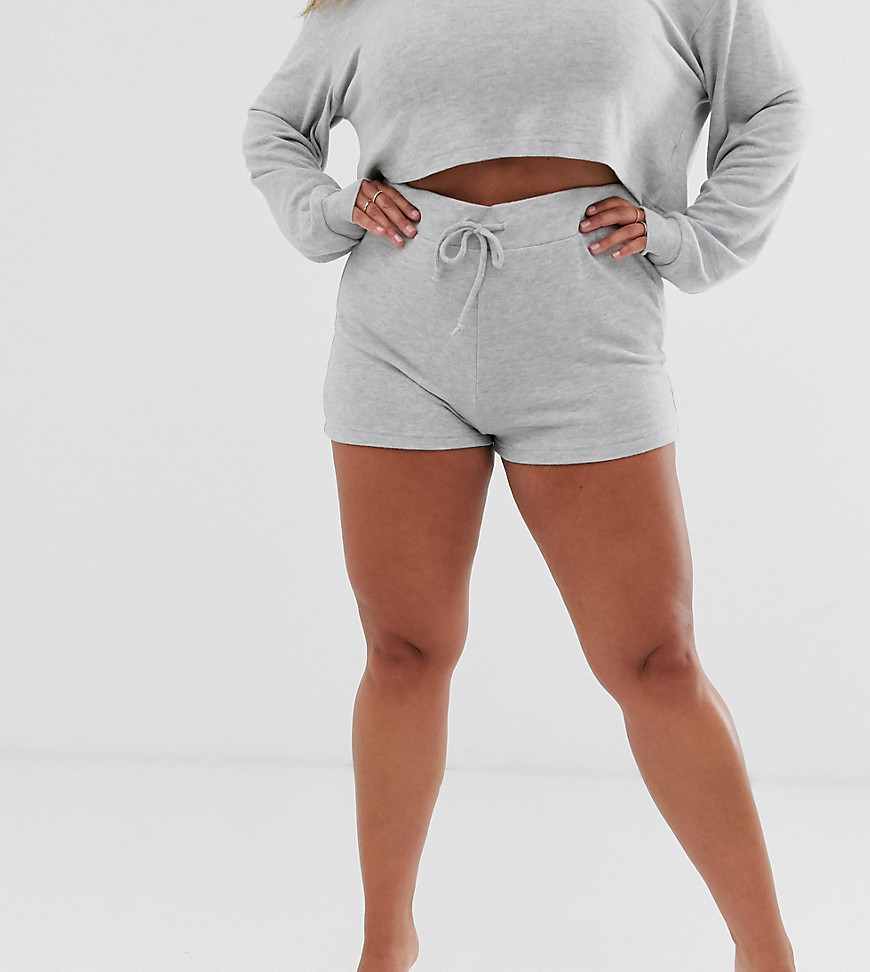 Loungeable - mix & match - plus size - Loungeshort in grijs