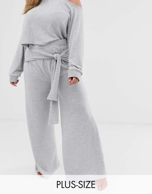 Grey wide discount leg lounge pants