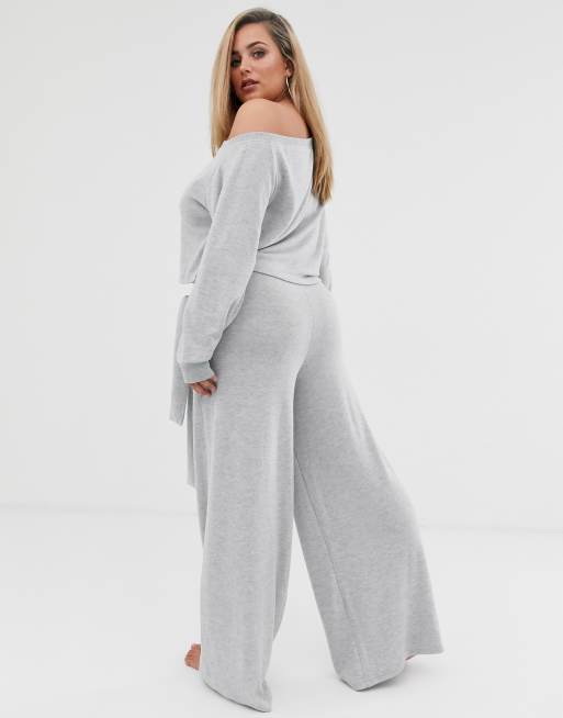 Plus size wide 2025 leg lounge pants