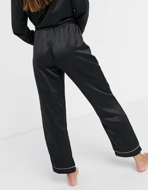 Loungeable - Mix og match - Sorte pyjamasbukser i satin, 2 af 4