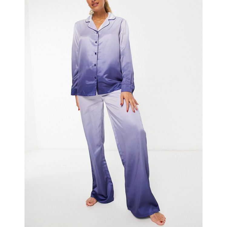 Loungeable Navy Long Sleeve T-Shirt and Trouser Pyjama Set with