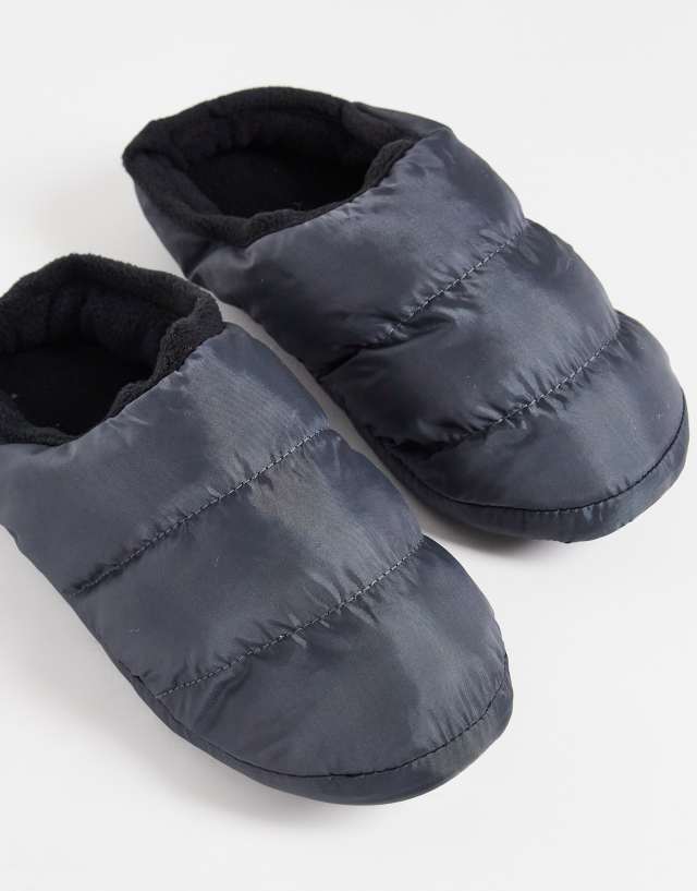 Loungeable padded slippers in gray