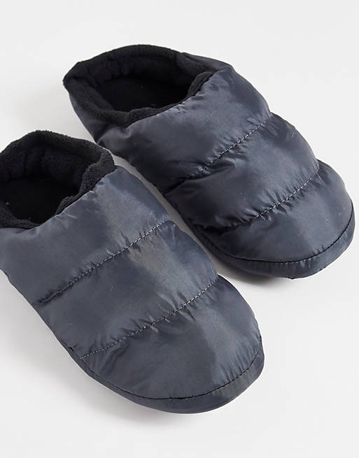 Loungeable padded slippers in grey