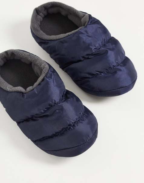Loungeable padded slippers in navy - view 1