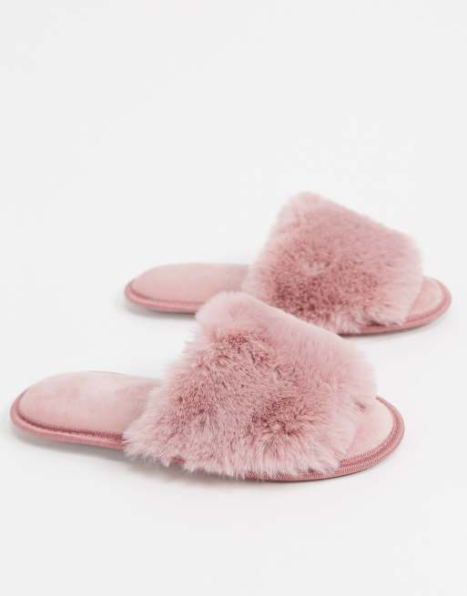 Loungeable - Pantofole a slider soffici rosa