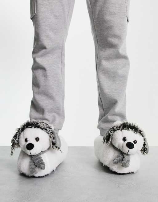 Loungeable - Pantofole natalizie con orso polare, colore bianco