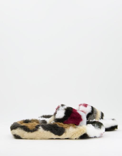 Loungeable - Pantofole super soffici con fascia multicolore