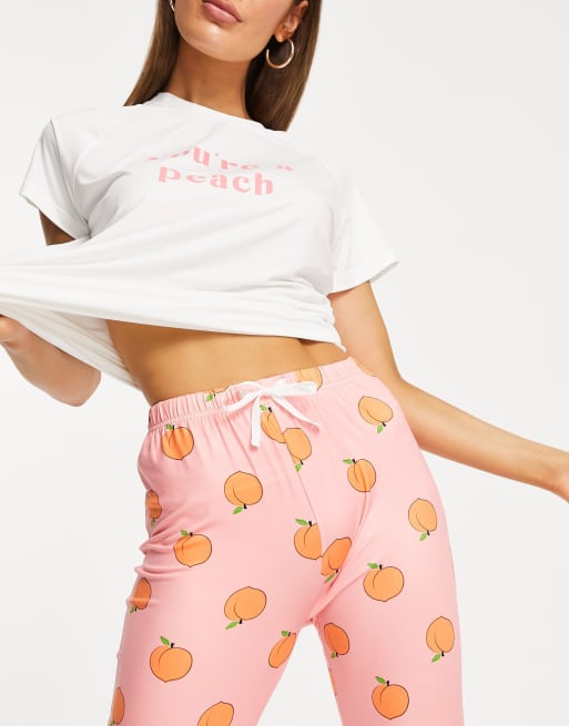 Peach emoji online pajamas