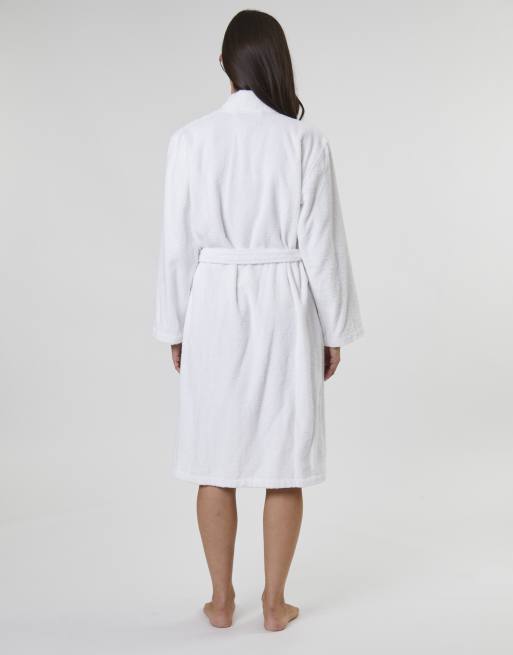 Loungeable - Peignoir classique en tissu éponge - Blanc, 4 de 4