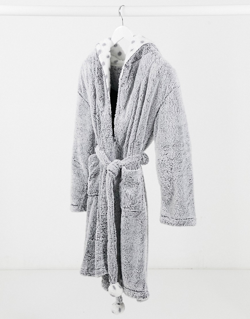 Loungeable penguin soft robe in grey