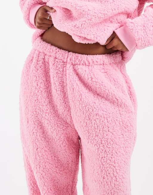 Loungeable Petite cosy snuggle lounge set in pink, 4 of 4