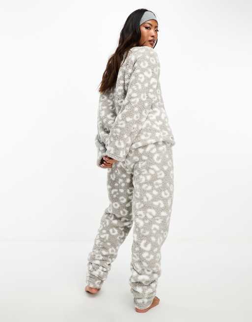 3 piece sherpa pajama set hot sale