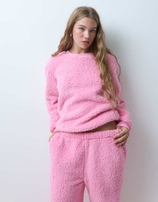 Loungeable Petite cozy snuggle lounge set in pink, 5 of 5