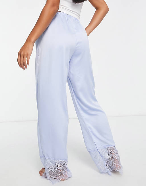 Pantaloni del pigiama in raso e pizzo pallido Mix and Match Petite Asos Donna Abbigliamento Abbigliamento per la notte Loungewear 