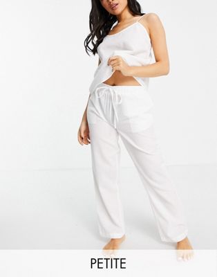 Loungeable Petite mix and match seersucker pyjama pants in white - ASOS Price Checker