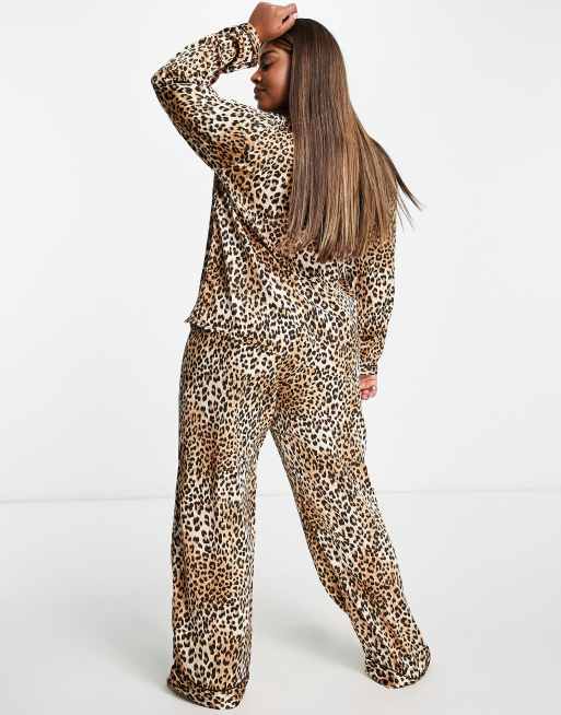 Satin animal print discount pyjamas