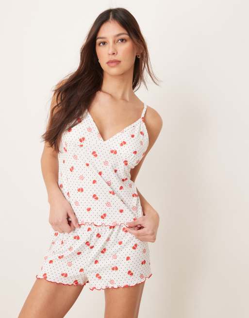 Loungeable printed jersey cami and shorts set