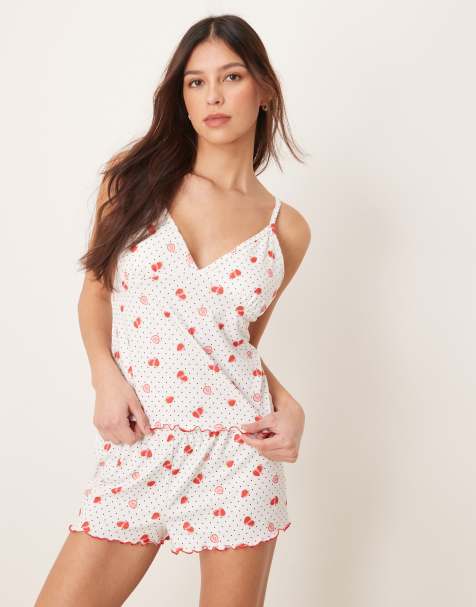 Loungeable printed jersey camisole top and shorts set - view 1