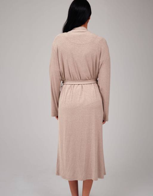 Loungeable Rib kimono robe 120 cm in oatmeal, 3 of 3