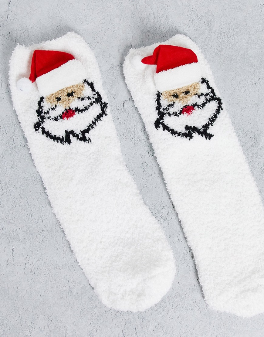 Loungeable santa cozy socks in christmas gift box-Blues
