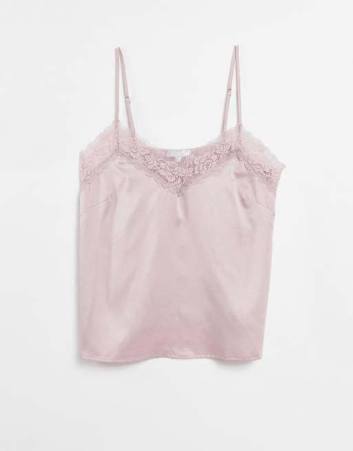 Pink lace hot sale cami top