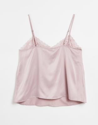 blush pink satin top