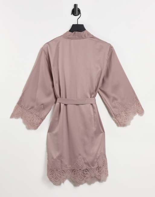 Satin and lace outlet dressing gown