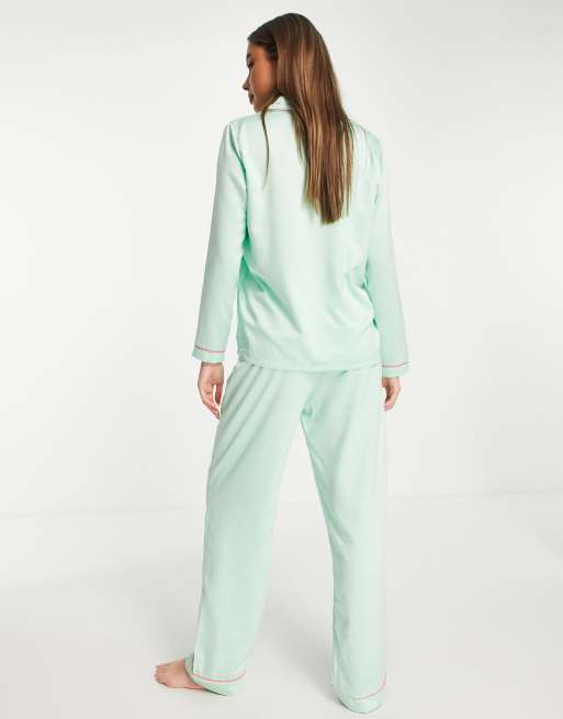 Loungeable taco crop top and legging pajama set in green