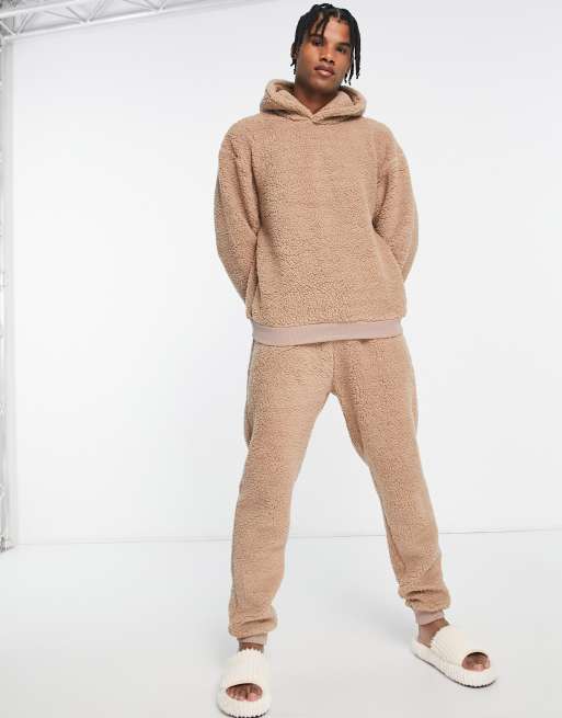 Loungeable - Sherpa loungebroek in beige