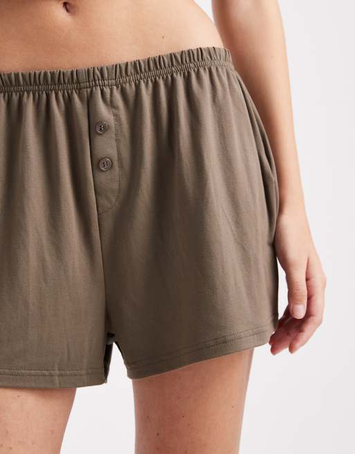 Loungeable - Short style caleçon à assortir en jersey ultra doux - Taupe foncé, 2 de 4